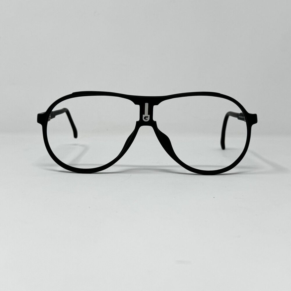 Vintage 1970s Carrera 5407 Black Aviator Eyeglass Frames Germany 65-15-142